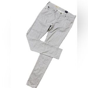 AG Adriano Goldschmied Gray White Patterned the Legging Ankle Pant Size 26R